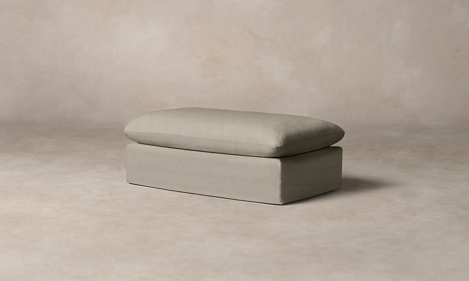 The Dune Ottoman - Performance Linen Weave Beige