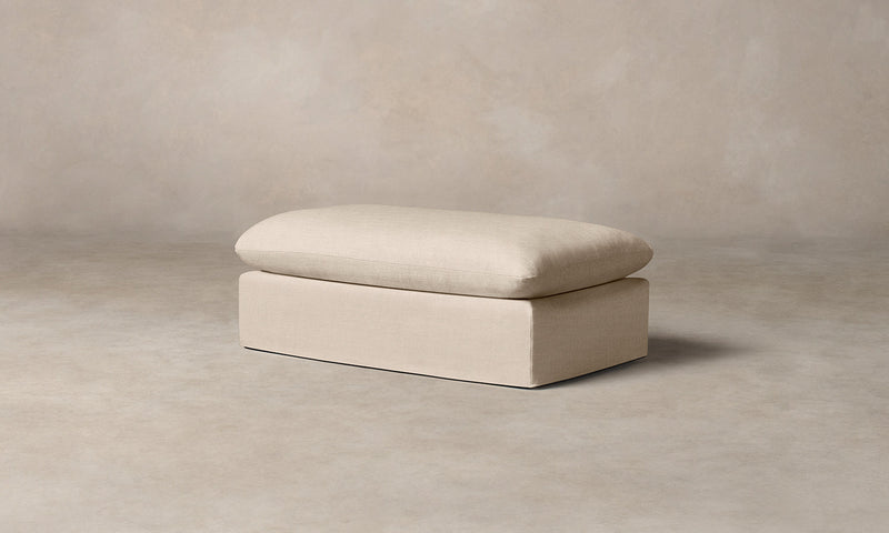 The Dune Ottoman - Performance Woven Chenille Desert