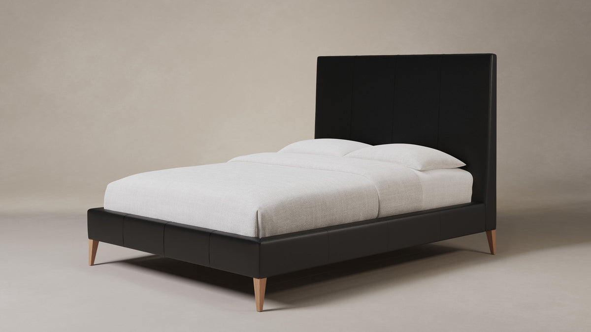 The Essex Bed - Costa Leather Jet