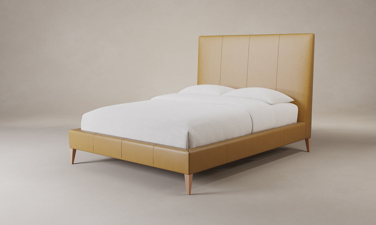 The Essex Bed - Costa Leather Nutmeg