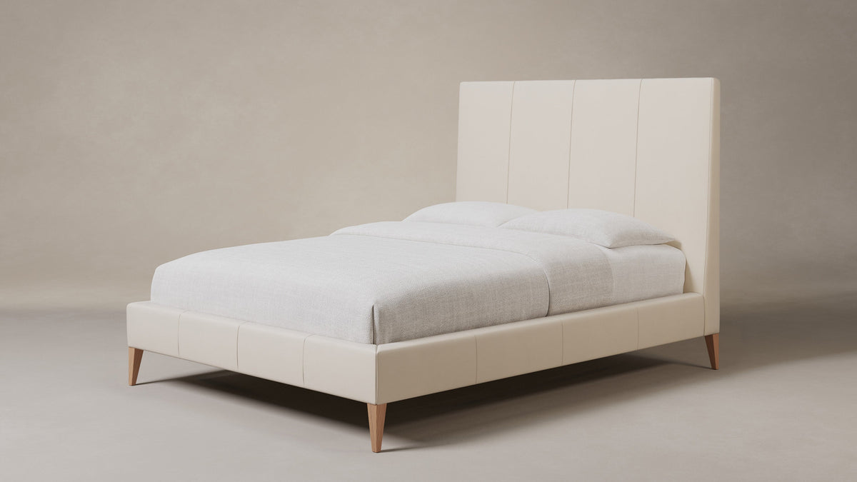 The Essex Bed - Costa Leather Sesame