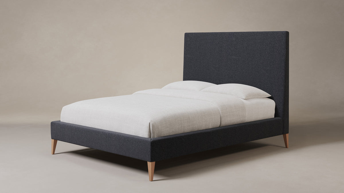 The Essex Bed - Italian Brushed Wool Pepper