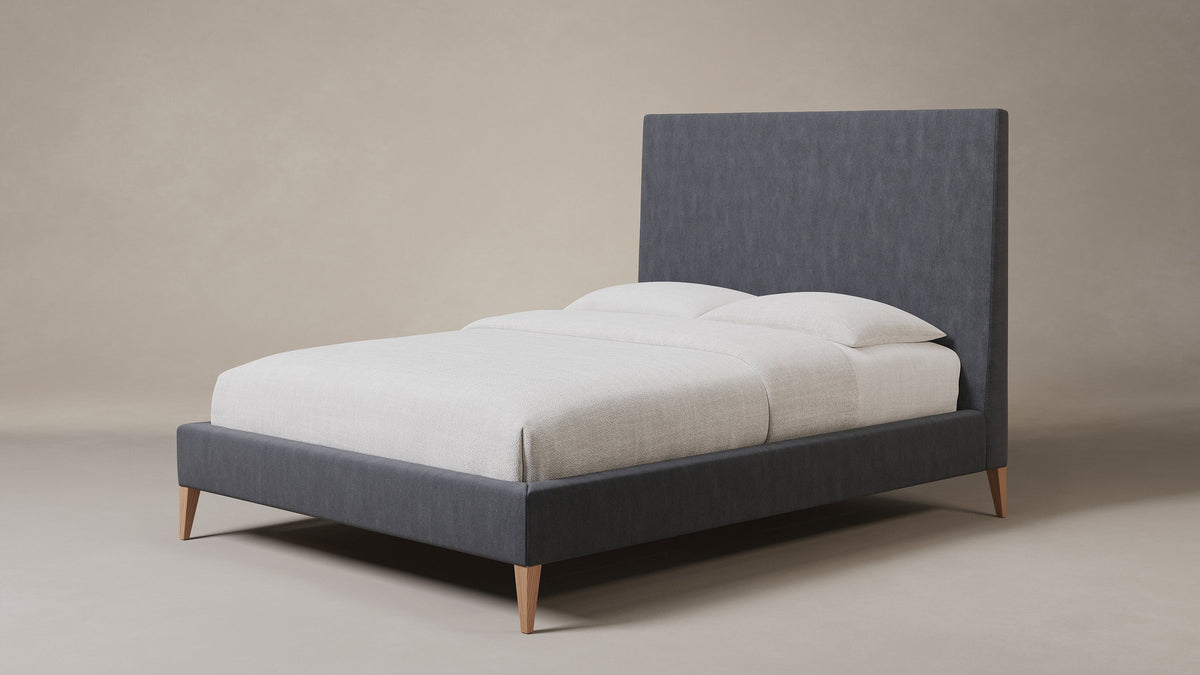The Essex Bed - Marled Alpaca Velvet Basalt