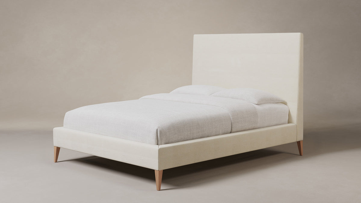 The Essex Bed - Marled Alpaca Velvet Porcelain