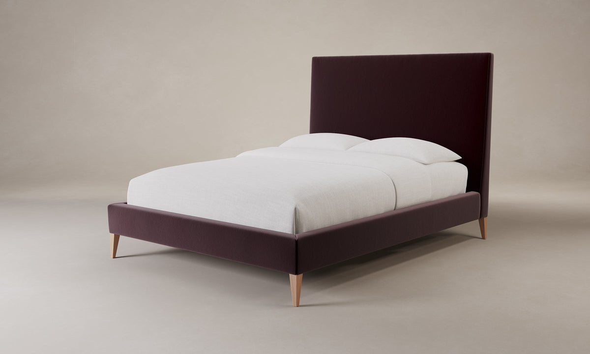 The Essex Bed - Mohair Crimson