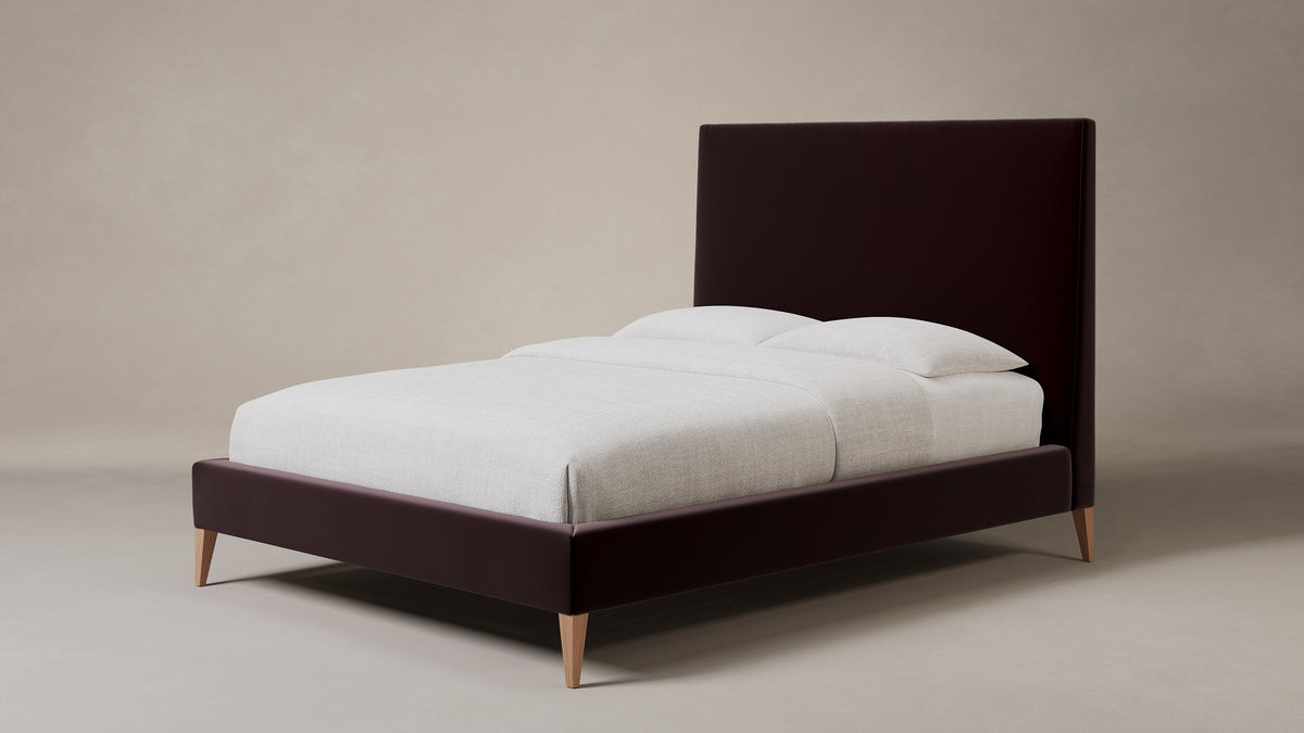 The Essex Bed - Mohair Crimson