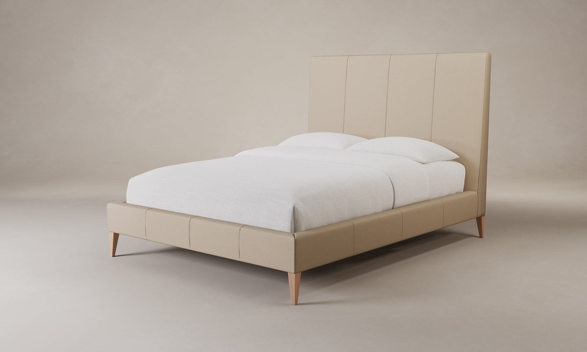 The Essex Bed - Nubuck Leather Fawn
