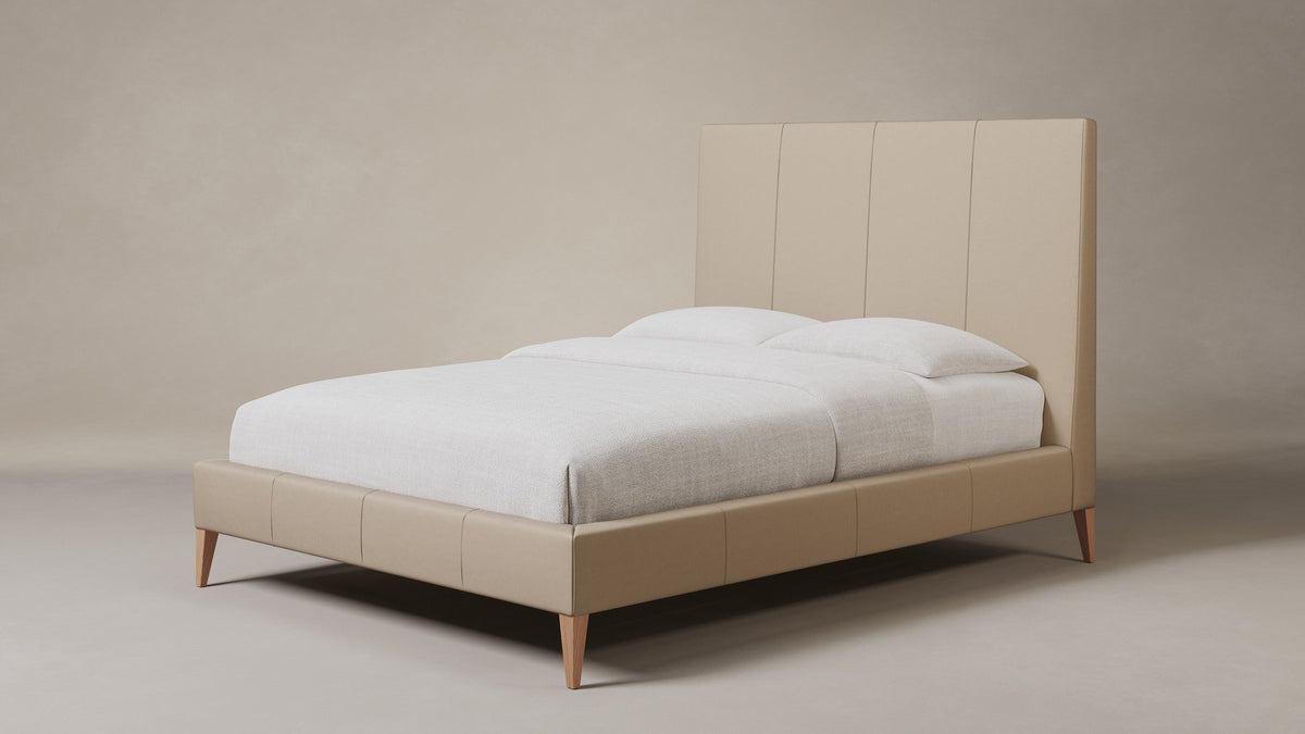 The Essex Bed - Nubuck Leather Fawn