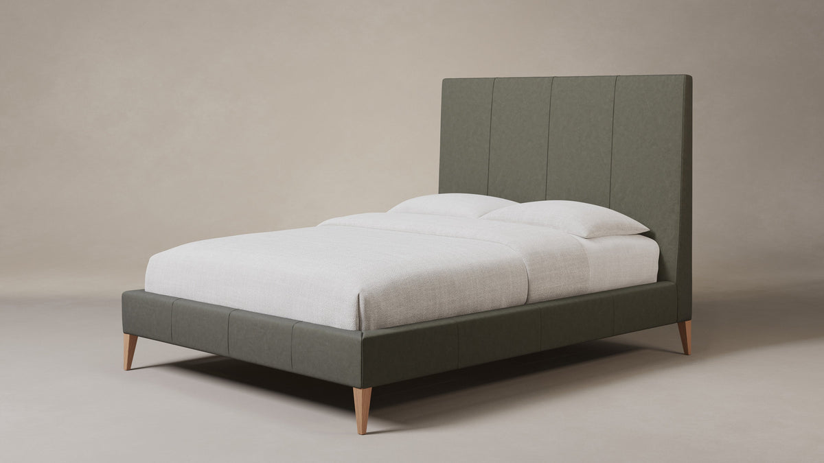 The Essex Bed - Nubuck Leather Gravel