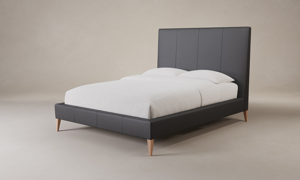 The Essex Bed - Pebbled Leather Ink
