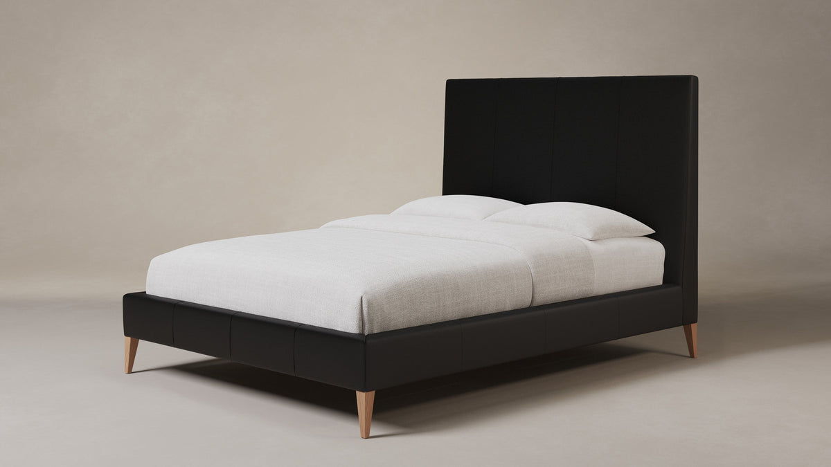 The Essex Bed - Pebbled Leather Ink