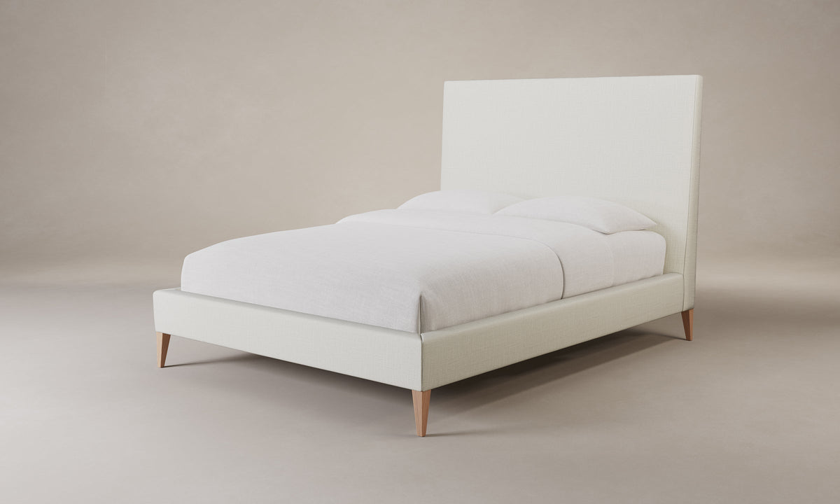 The Essex Bed - Performance Linen Weave Pure White