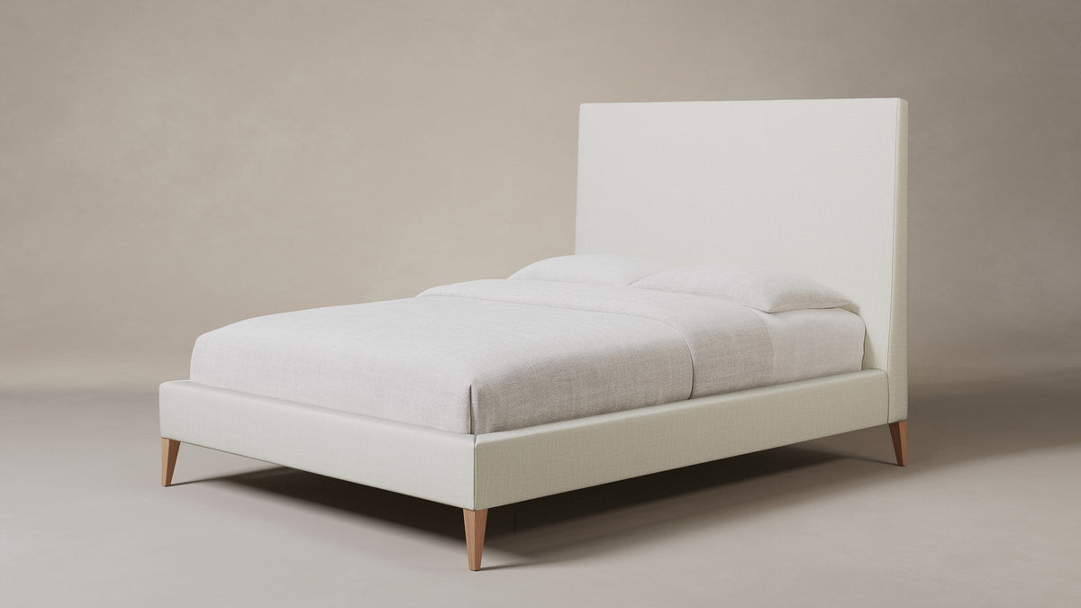 The Essex Bed - Performance Linen Weave Pure White