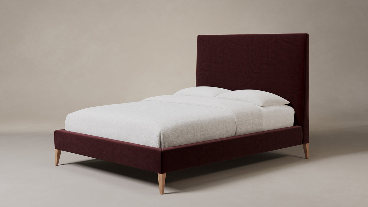 The Essex Bed - Performance Velvet Cabernet