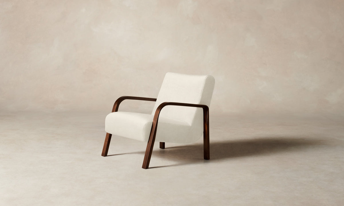 The Felix Chair - Marled Alpaca Velvet Porcelain