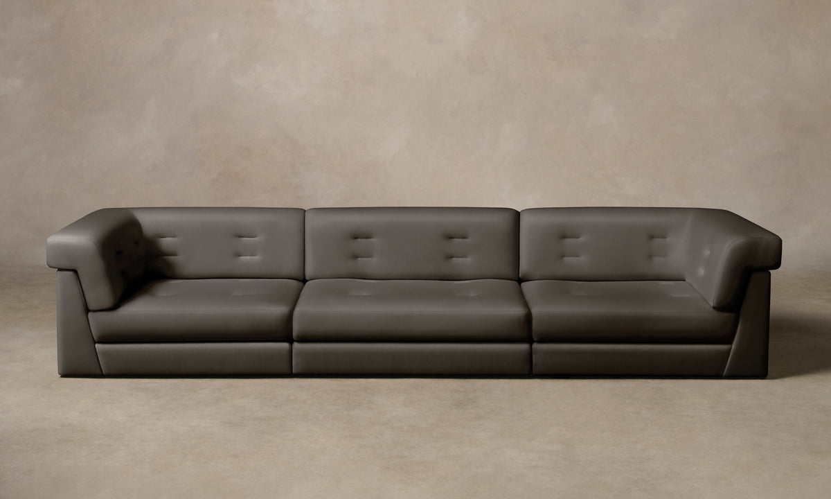 The Forma Modular Sofa - Pebbled Leather Ash