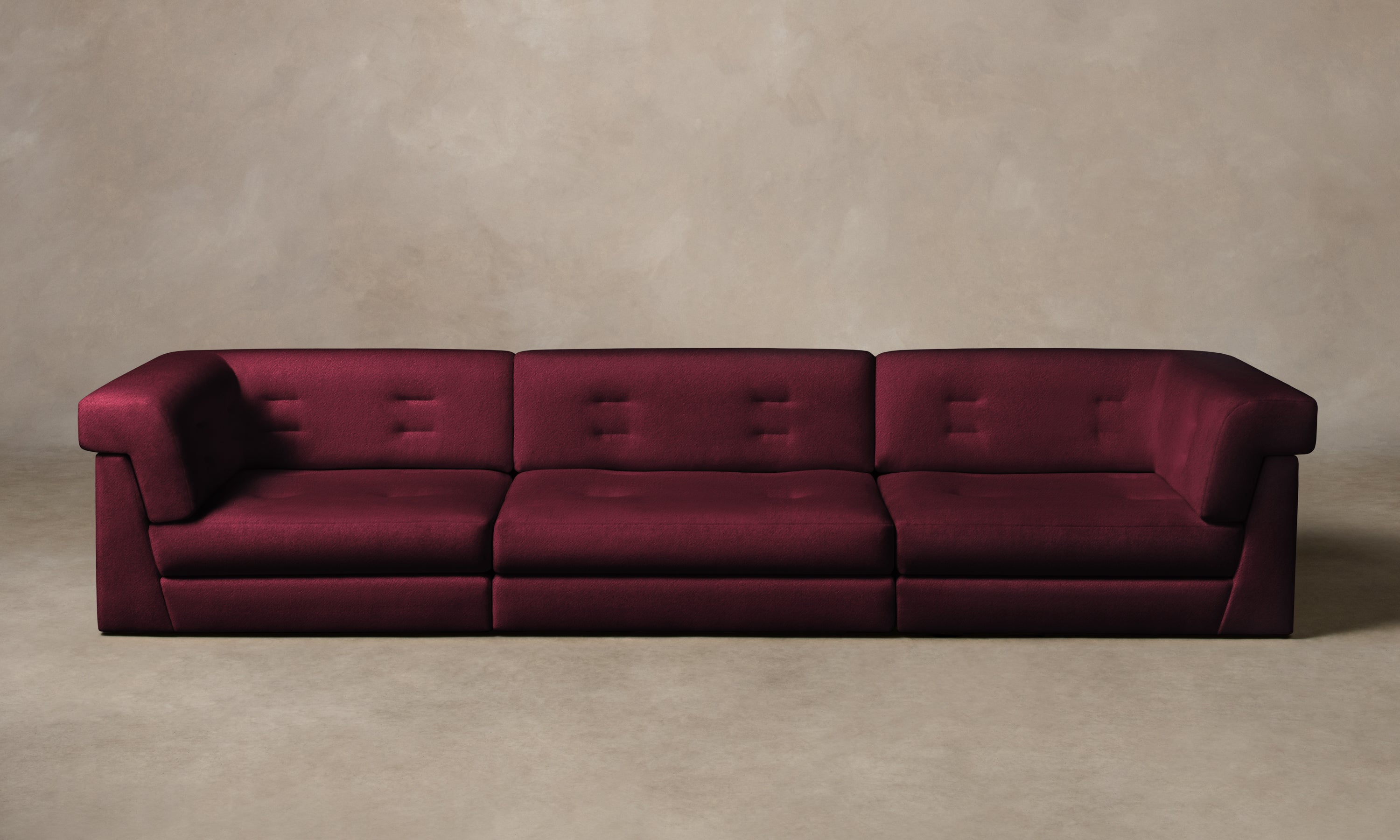 The Forma Modular Sofa - Performance Velvet Merlot – Maiden Home