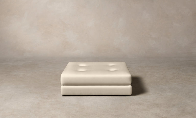 The Forma Ottoman - Costa Leather Sesame
