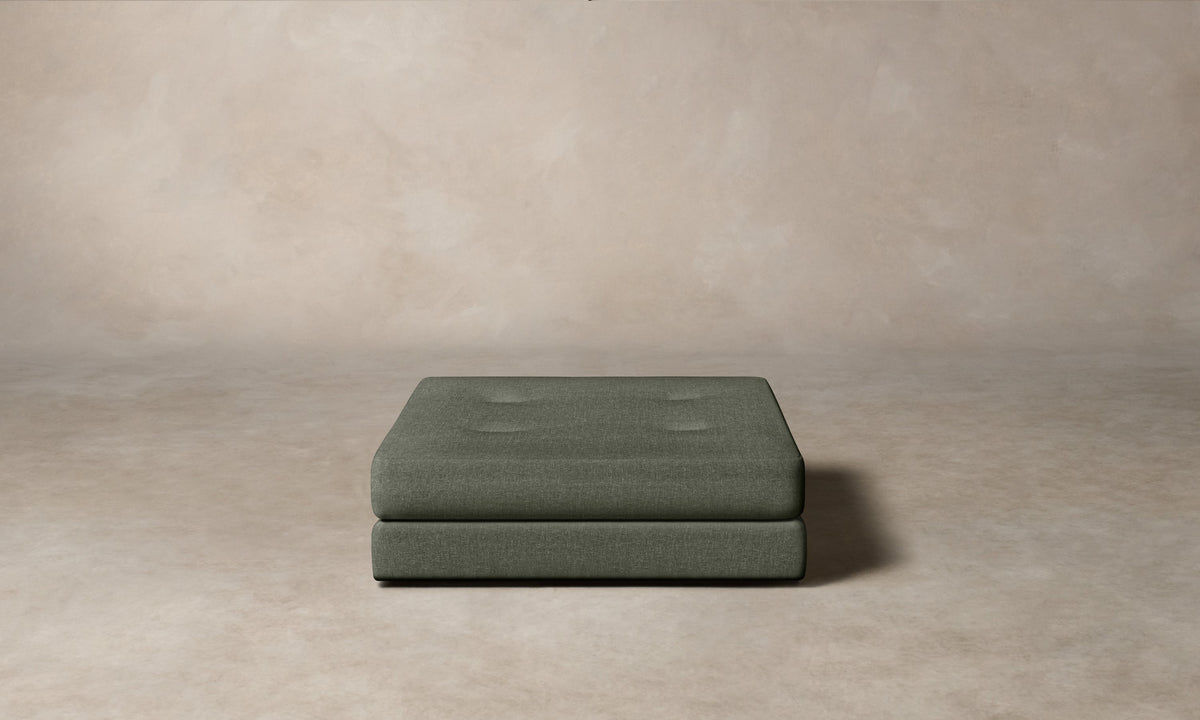 The Forma Ottoman - Heritage Belgian Linen Thyme