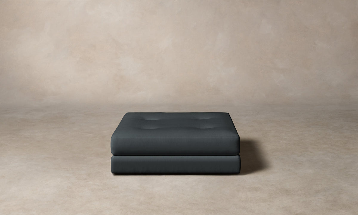 The Forma Ottoman - Marled Alpaca Velvet Basalt