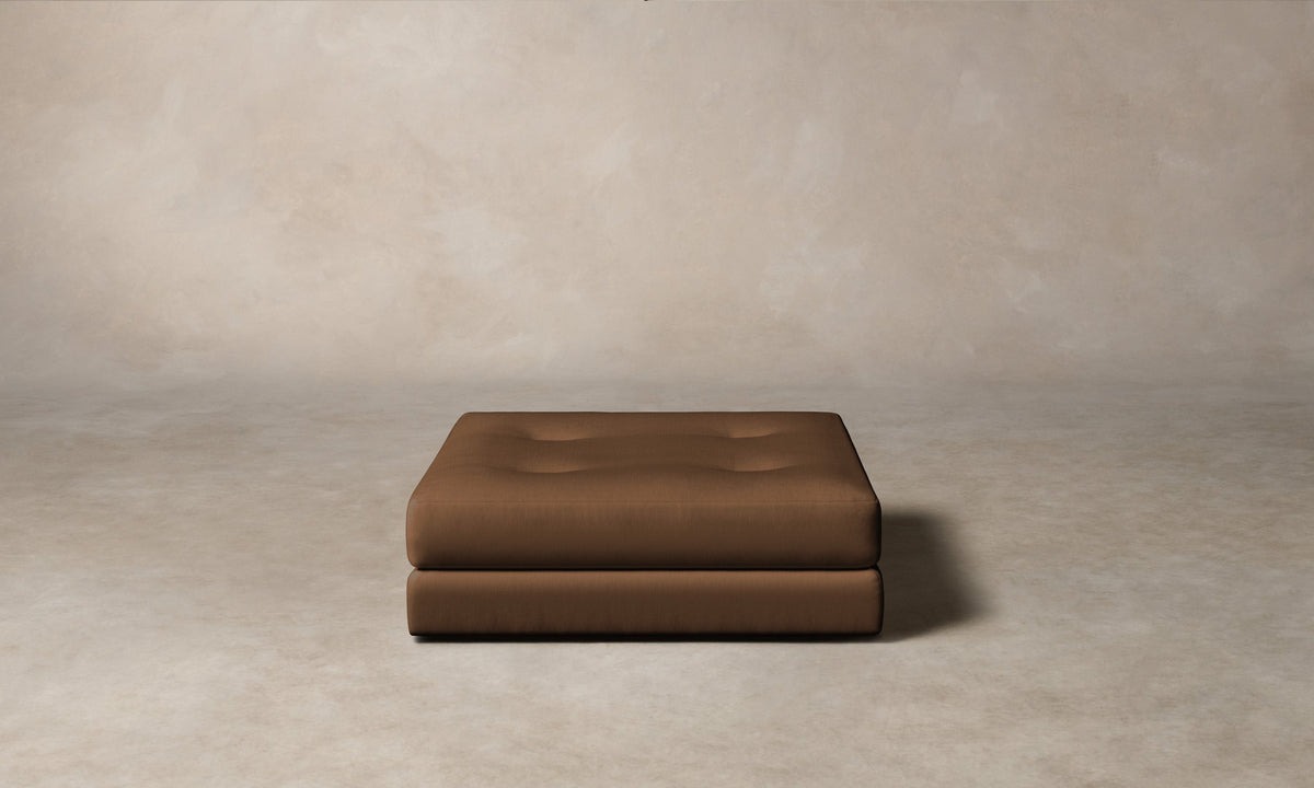 The Forma Ottoman - Marled Alpaca Velvet Whiskey