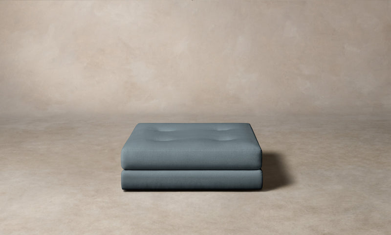 The Forma Ottoman - Mohair Slate Blue