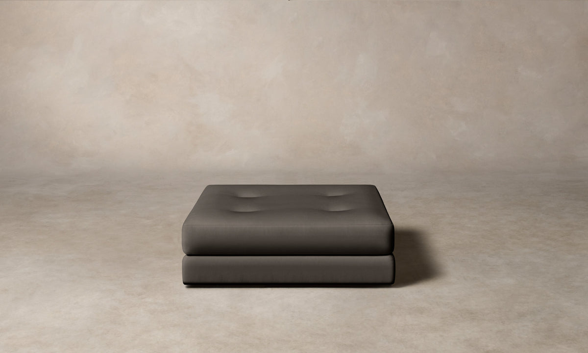The Forma Ottoman - Pebbled Leather Ash