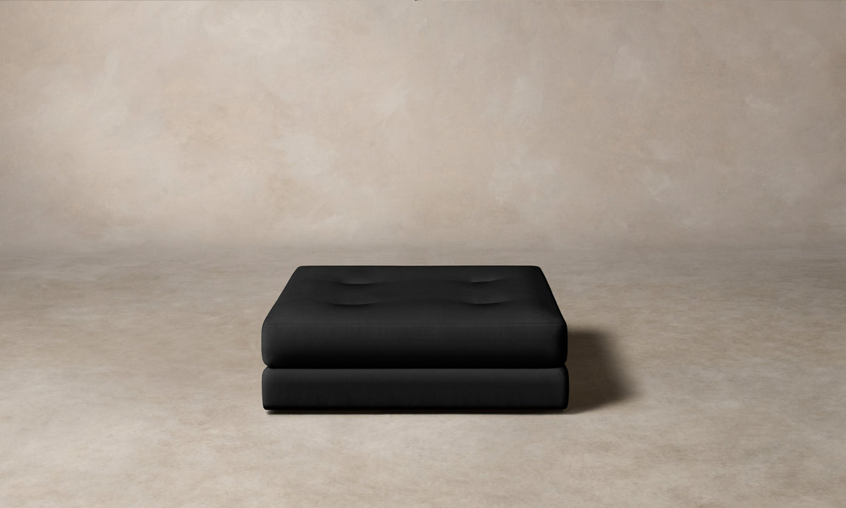 The Forma Ottoman - Pebbled Leather Ink