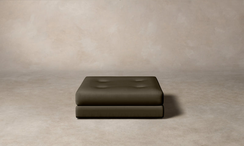 The Forma Ottoman - Pebbled Leather Truffle