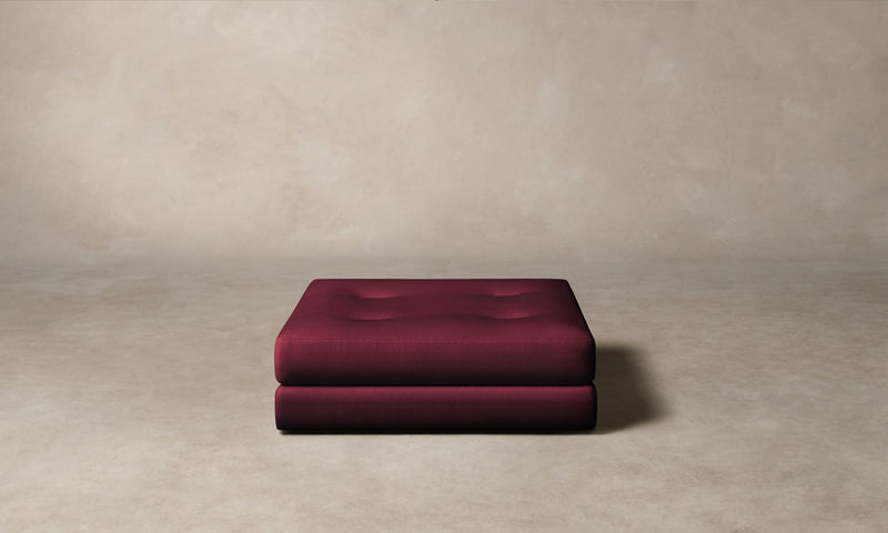 The Forma Ottoman - Performance Velvet Merlot