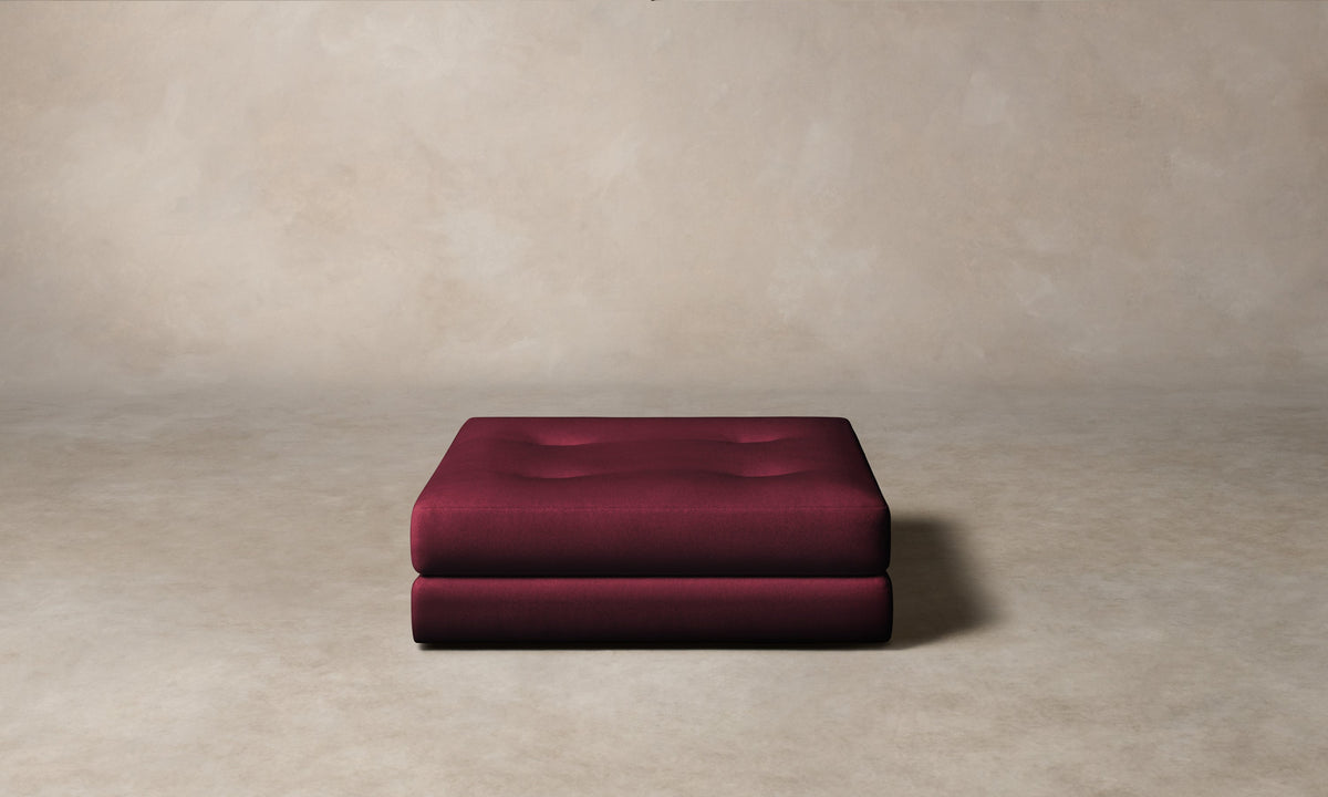 The Forma Ottoman - Performance Velvet Cabernet