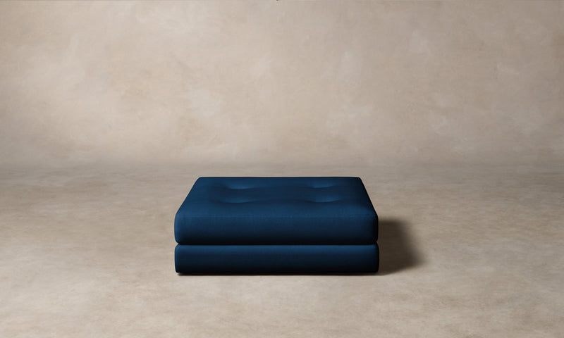 The Forma Ottoman - Performance Velvet Sapphire