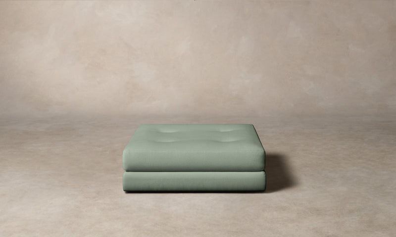 The Forma Ottoman - Performance Velvet Seafoam