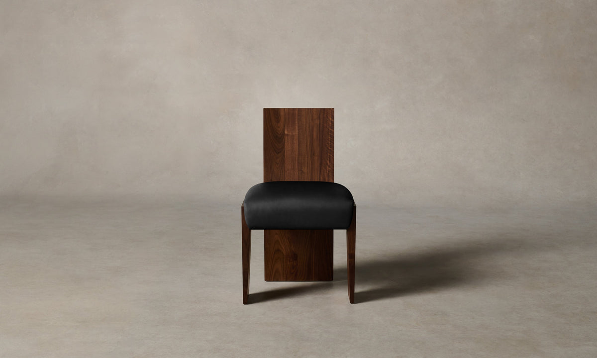 The Garrett Dining Chair - Costa Leather Jet