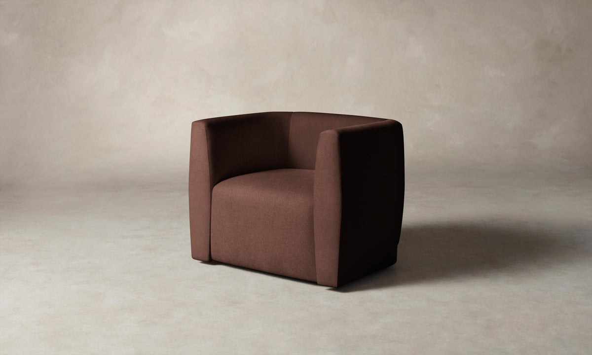 The Henri Swivel Chair - Marled Alpaca Velvet Molasses