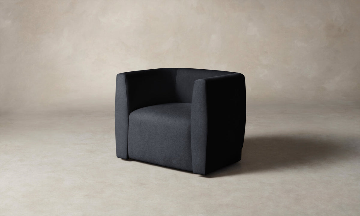 The Henri Swivel Chair - Marled Alpaca Velvet Nightfall