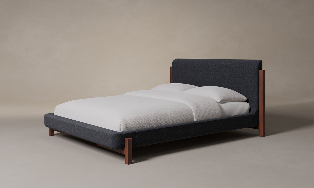 The Irene Bed - Italian Brushed Wool Pepper
