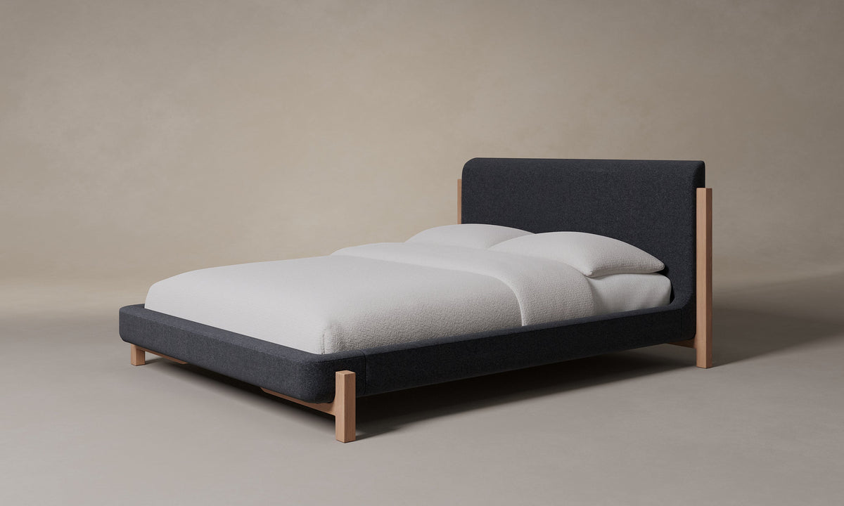 The Irene Bed - Italian Brushed Wool Pepper