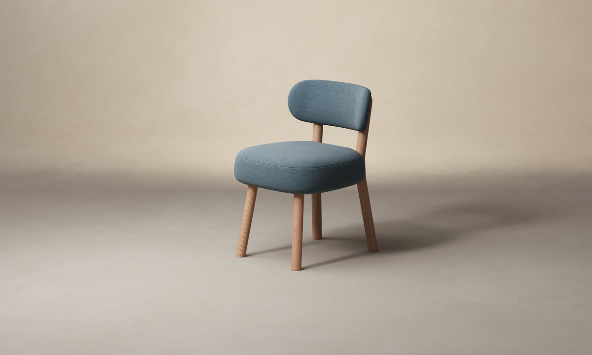 The Jane Dining Chair - Mohair Slate Blue