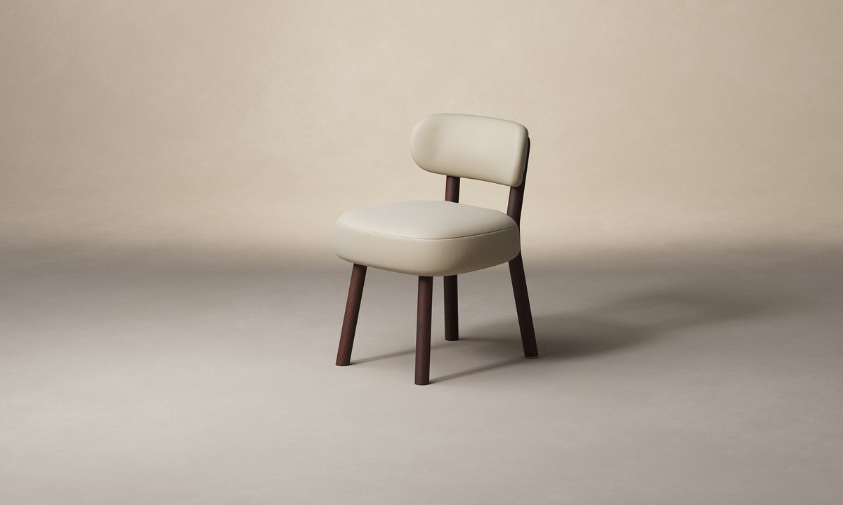 The Jane Dining Chair - Pebbled Leather Stone