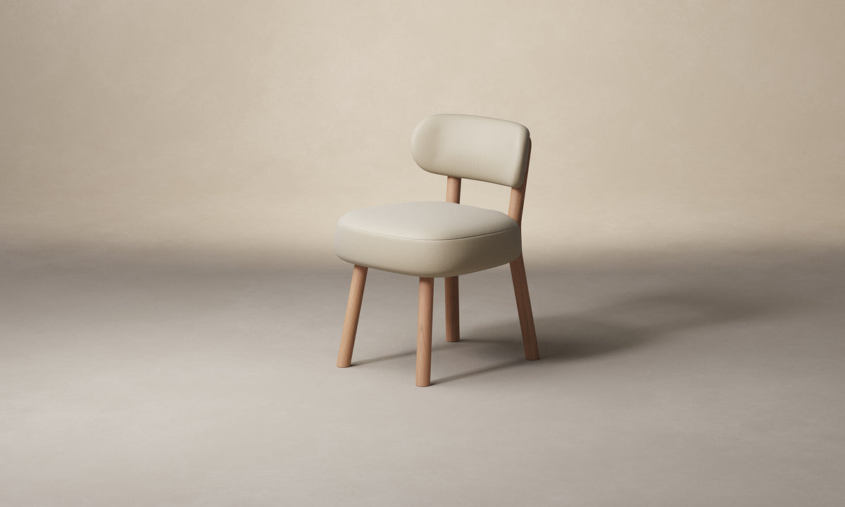 The Jane Dining Chair - Pebbled Leather Stone