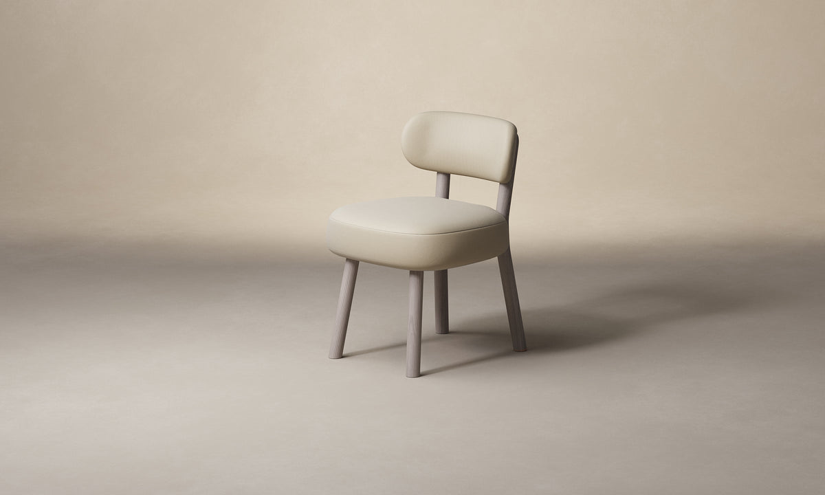 The Jane Dining Chair - Pebbled Leather Stone