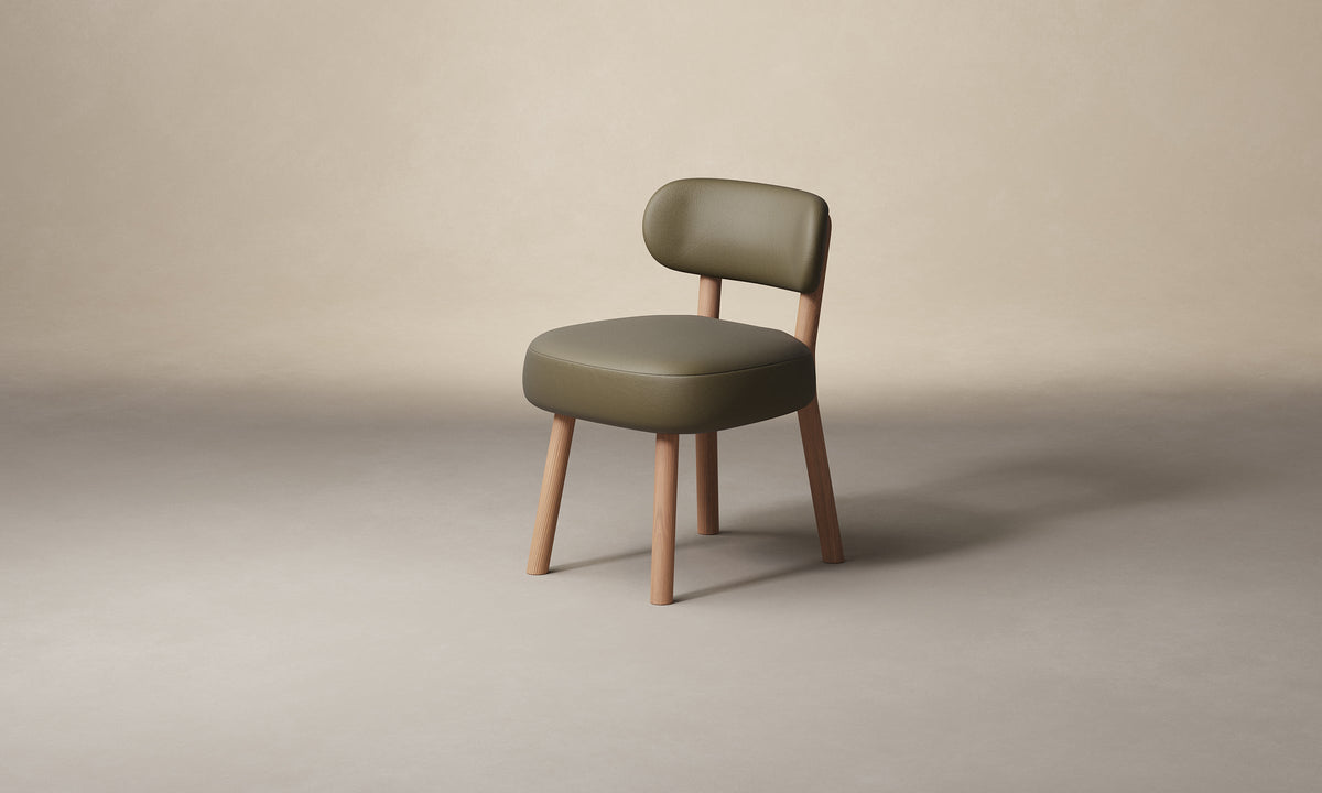 The Jane Dining Chair - Pebbled Leather Truffle