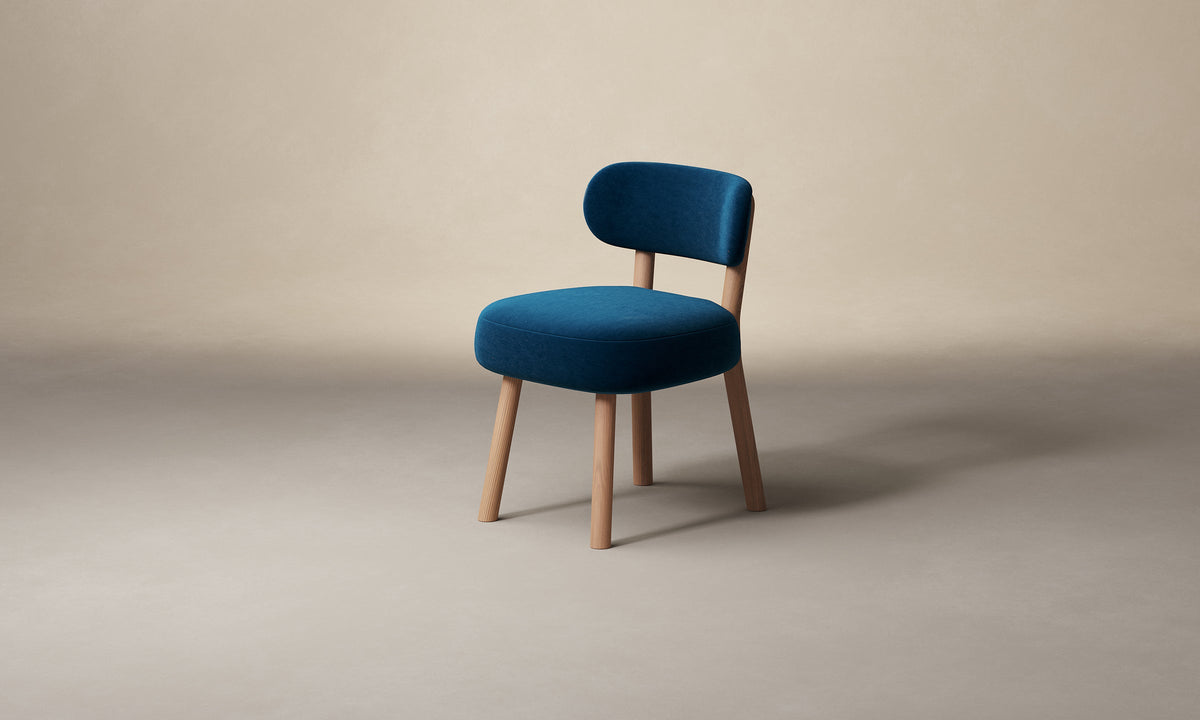 The Jane Dining Chair - Performance Velvet Sapphire