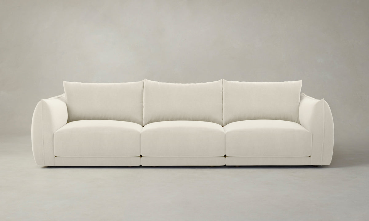 The Jones Modular Sofa - Marled Alpaca Velvet Porcelain