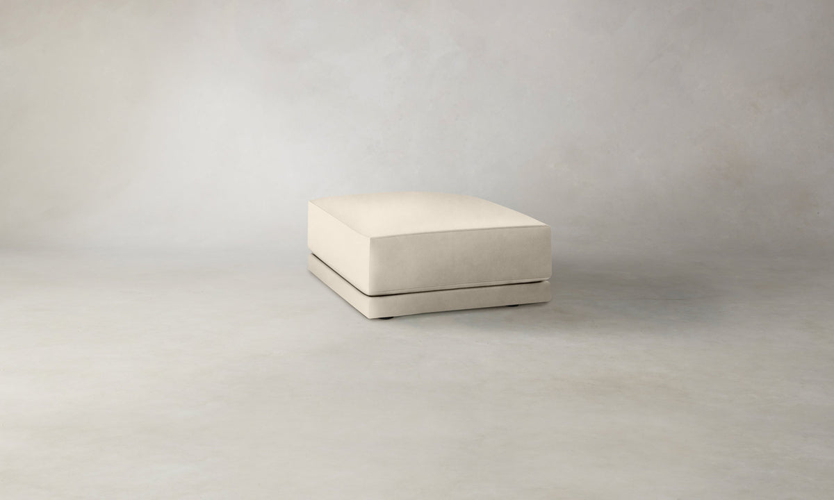 The Jones Ottoman - Costa Leather Sesame