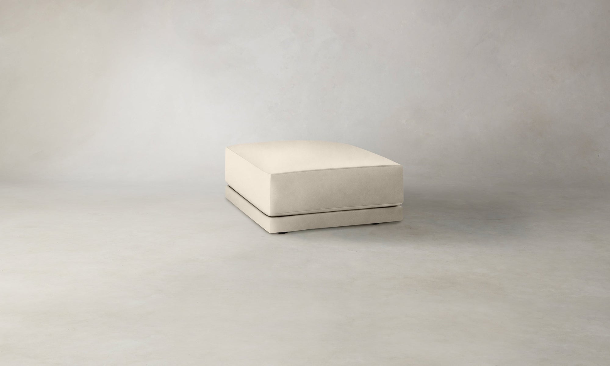 The Jones Ottoman - Costa Leather Sesame