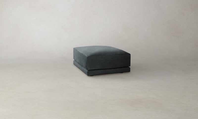 The Jones Ottoman - Marled Alpaca Velvet Basalt