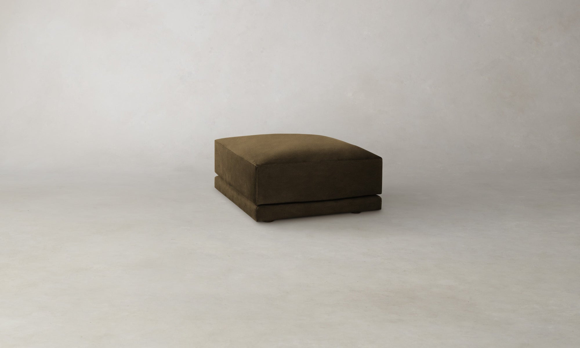 The Jones Ottoman - Marled Alpaca Velvet Marsh