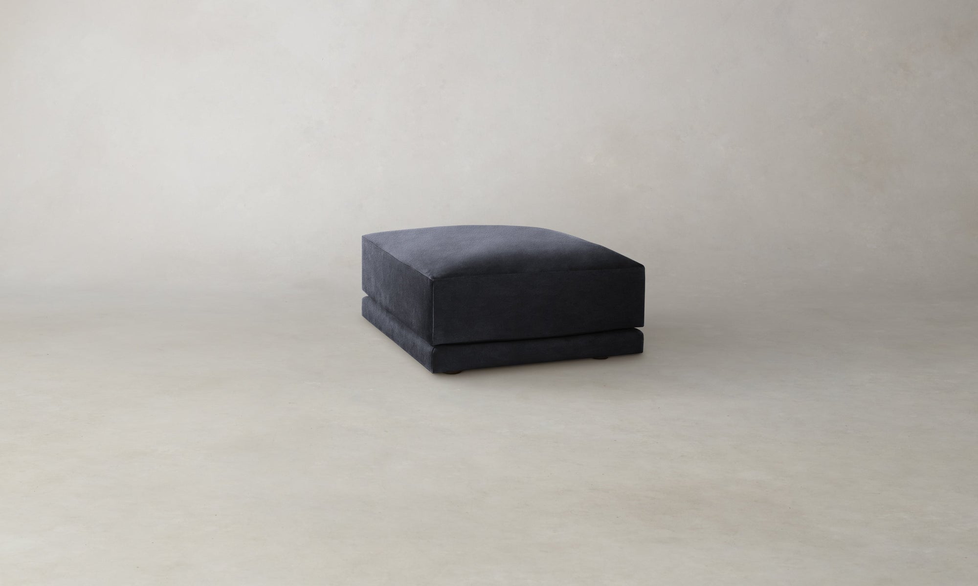 The Jones Ottoman - Marled Alpaca Velvet Nightfall